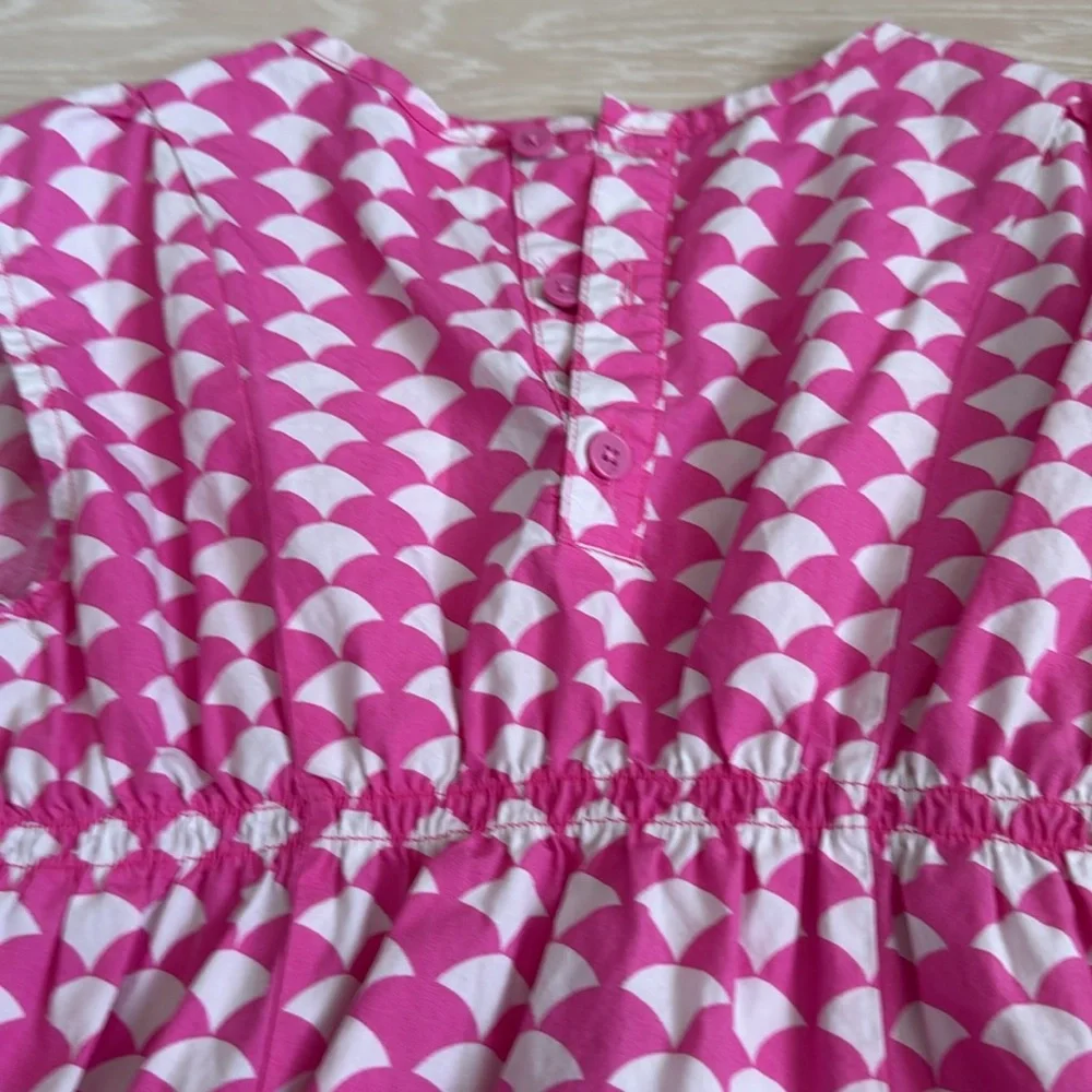 ✨ Hanna Andersson Pink and White Patterned Midi Dress